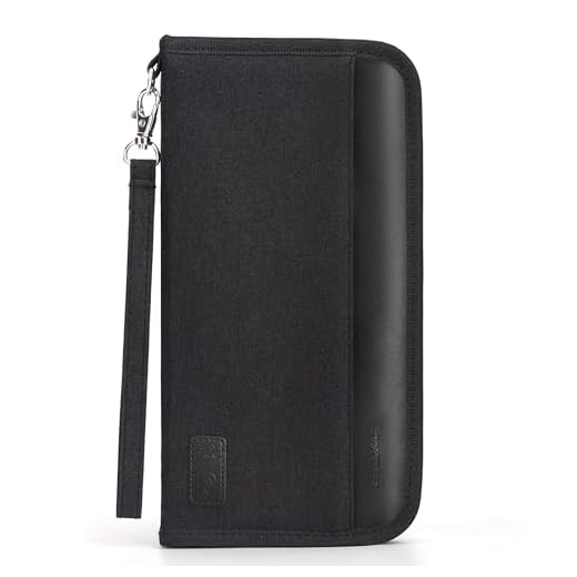 Portefeuille Passeport, Portefeuille de Voyage à Blocage RFID avec Pochette de Porte-Passeport Étiquette de Bagages, pour Passeports, Carte d'Identité, Carte de Crédit, Billets d'avion