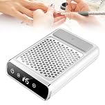 Nail Dust Collector for Acrylic Nails with a Hand Pillow, 80W Powerful Nail Vacuum Dust Collection with Removable Filter Element, Intelligent LCD Touch Screen, Rechargeable, Low Noise, for Nail Salon
