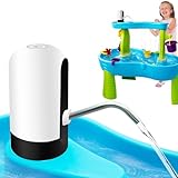 Infowush Powerful Water Table Pump, Battery Powered Water Pump for Water Table 3 Hours Non-Stop Fun Portable Summer Outdoor Sand/Water Table Toys Water Play Table Accessories for Toddlers Kids（White）