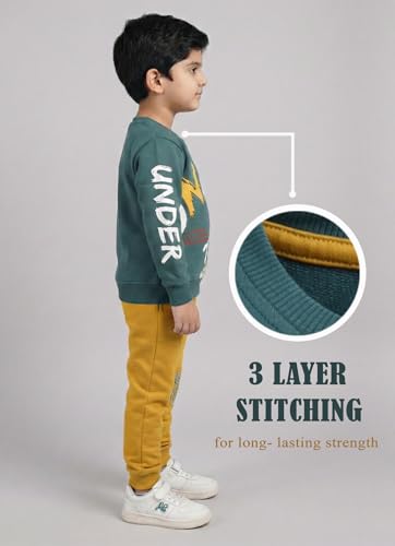 Image of Unisex Printed Cotton Sweatshirt and Full Pant Set
