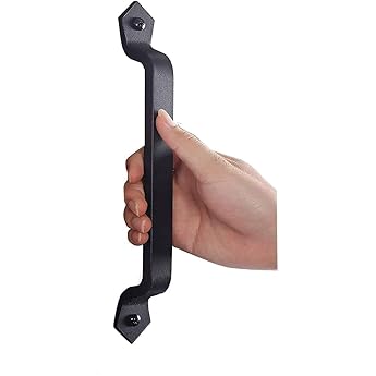 WANLIAN 28cm Cast Iron Barn Door Handle Rustic Black | Made of solid cast iron, rust-proof and weatherproof - for barn door a