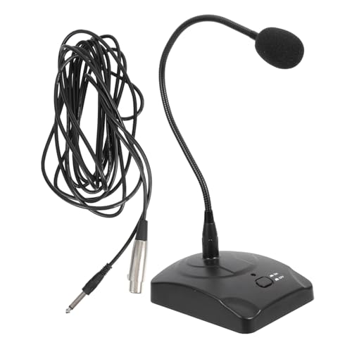 Microphone col de cygne filaire UKCOCO noir avec base lestée et câble de 5 mètres