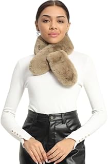 beau design Fluffy Faux Fur Collar Scarf Rabbit Ears Plush Neck Wrap Winter Warmer for Women-picture-56