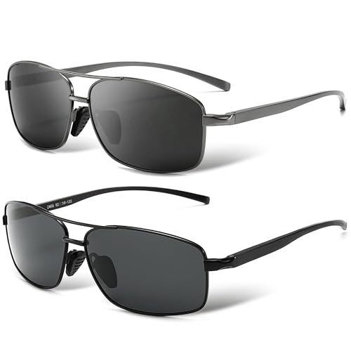 Image of SUNGAIT UV protection Ultra Lightweight Rectangular Polarized Sunglasses