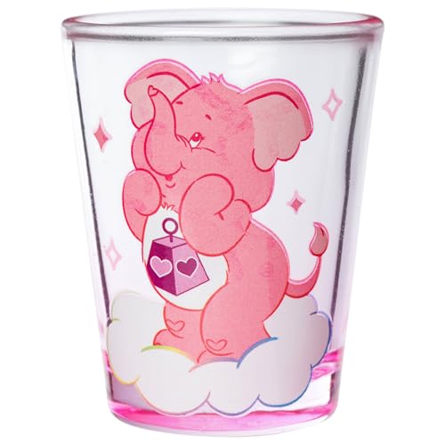 Image of Silver Buffalo Care Bears Cousins Featuring Brave Heart Lion, Swift Rabbit, Lotsa Elephant, and Gentle Lamb 4 Pack Mini Glass Set, 1.5 Ounces