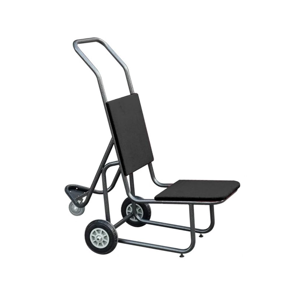 Carrello Porta sedie per Banchetti a 3 Ruote, Robusto, Facile da impilare e trasportare, Soluzione per Eventi e luoghi (Nero)