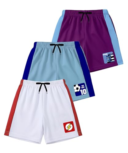 Image of KYDA KIDS Boys Casual Bermuda Shorts | Premium Placement Patch Regular Fit Drawstring | Summer Lounge Shorts for Kids 5-16Yrs - (Pack of 3)