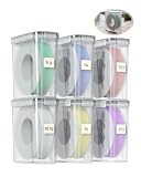 Filament Storage Box 6 Pack — Airtight 3D Printer Filament Container with Silicone Seal & 4 Locking Buckles...