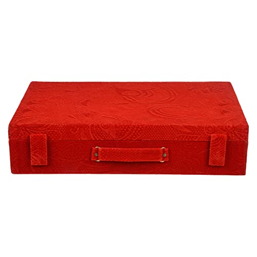 Kuber Industries Wooden Bangle Box For Woman|5 Rod Bangle Storage Box Organizer|Solid Lid & Handle|MAROON