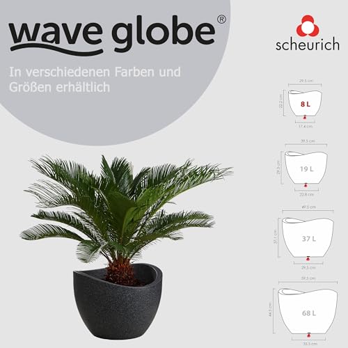 Pot de fleurs extérieur Wave Globe Scheurich pour terrasse moderne