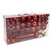 Produktbild Wohaga 105 Stück Weihnachtskugeln 'Glamour' Christbaumkugeln Baumschmuck Weihnachtsbaumschmuck Baumkugeln, Farbe:Rot