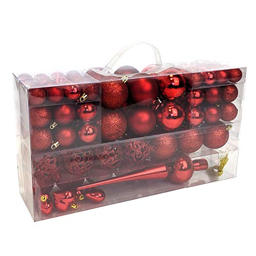 Rode "Glamour“ Kerstballen, 105 stuks