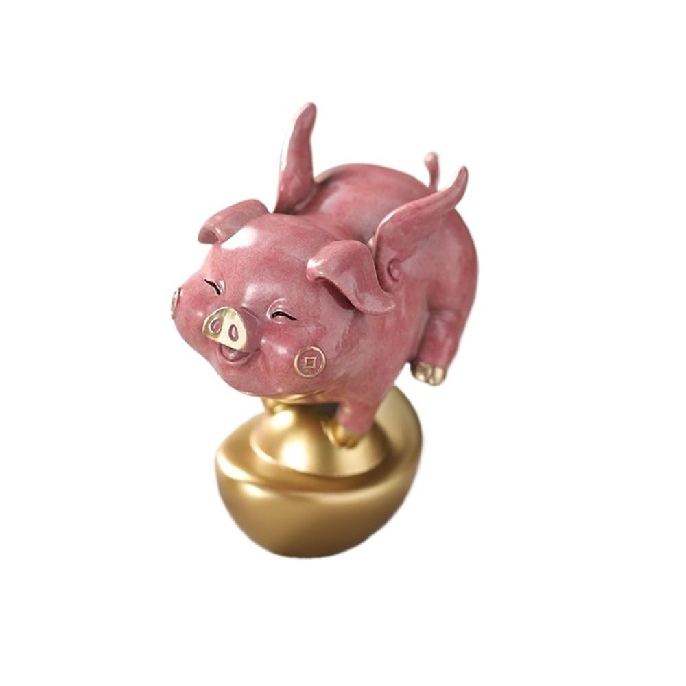 CHICKEN Bronze Living Room Ornaments Home Bronze Sculpture Pig Desktop Ornaments Handicrafts Living Room Handmade Statue Decoration Office Display Cabinet Ornaments to Attract Wealth(A)