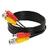 10FT Black Premade BNC Video Power Cable/Wire for Security Camera, CCTV, DVR, Surveillance System, Plug & Play (Black, 10)
