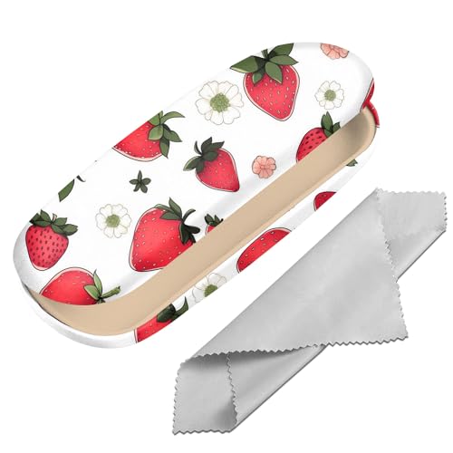 Image of Eyeglasses Case Hard Shell Protective Case for Glasses Eyeglass Box with Cleaning Cloth for Girls Women Cute Aesthetic