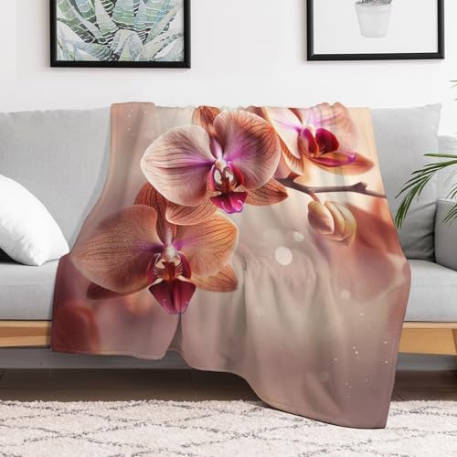 Couverture douce orchidée haut de gamme plaid chaud décoratif