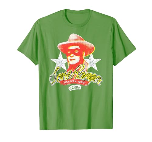 The Lone Ranger Vintage Western Hero Portrait T-Shirt, Men, Grass Green, Small