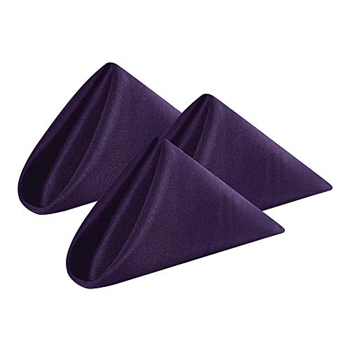 Trimming Shop Poliéster Mesa Servilleta, 50 x 50cm (20x20 Inches), para Comedor, Banquetes, Boda Recepciones, Galas, Y Ligero, Paño, Lavable a Máquina - Morado, 100