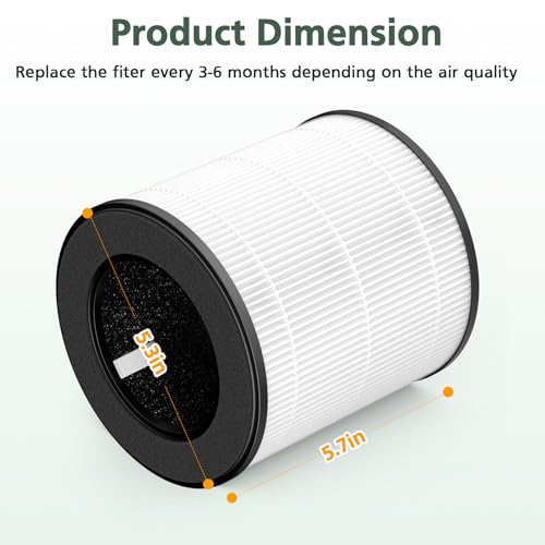 Image of B-D02L Air Purifier Replacement Filter, Compatible with MOOKA and KOIOS B-D02L Air Purifiers, VEWIOR B-D02U Air Purifier, 3-in-1 HEPA Air Filter for B-D02L and B-D02U Air Purifiers, 2 Pack