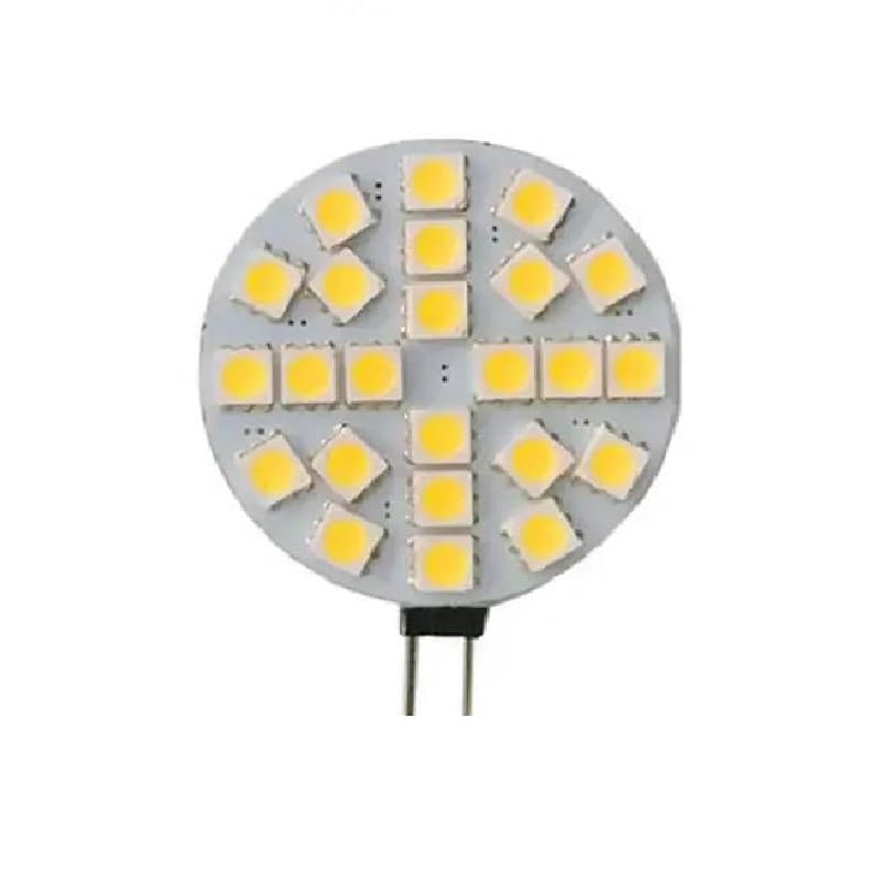 WYLIELAMSH DC12V LED G4 Round Spotlight Bulb 2W 3W 5050 15/24leds No Flicker Range Hood Lights Replace 20W Halogen Lamp,Warm White,4W