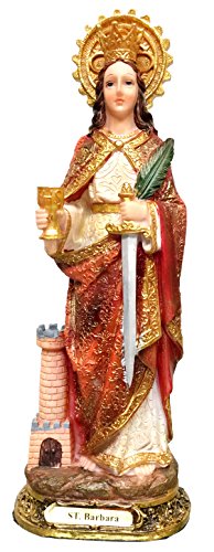 St. Barbara Statue Saint Barbara Estatua Holy Figurine Sculpture (8 Inch)