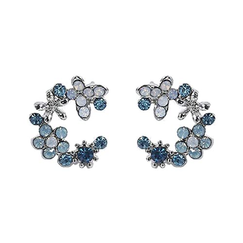 XIGAWAY Bunte kleine Blumenkranz-Ohrstecker für Frauen, Modeschmuck, Kunststoff Cover