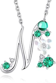 VIKI LYNN Initial Necklace 925 Sterling Silver Cubic Zirconia Letter A-Z Alphabet Personalized Charm Necklace Gifts for Girls