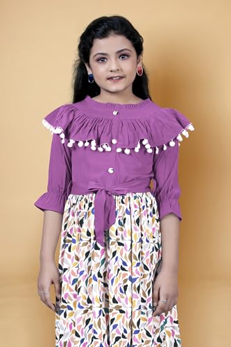 Image of Fashion Dream Girl's Crepe Printed Dress|Dress for Girls|Fancy Dress|Western Dress