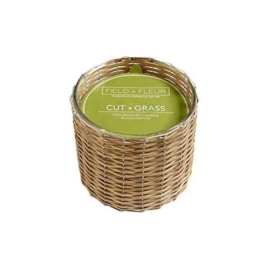 Cut+Grass Field + Fleur Reed 2-Wick Handwoven 12 oz Scented Jar Candle