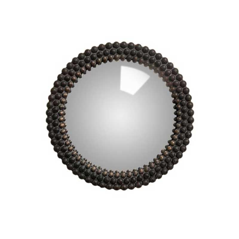 CHEHOMA Specchio convesso a sfere nere, 18 cm