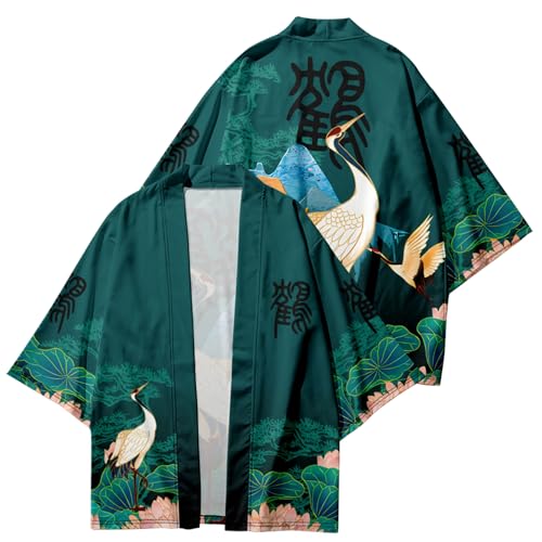 DOSLAVIDA Men's Japanese Style Kimono Set Lightweight Open Front Cardigan Suits Stylish Two Piece Summer Beach Outfits3