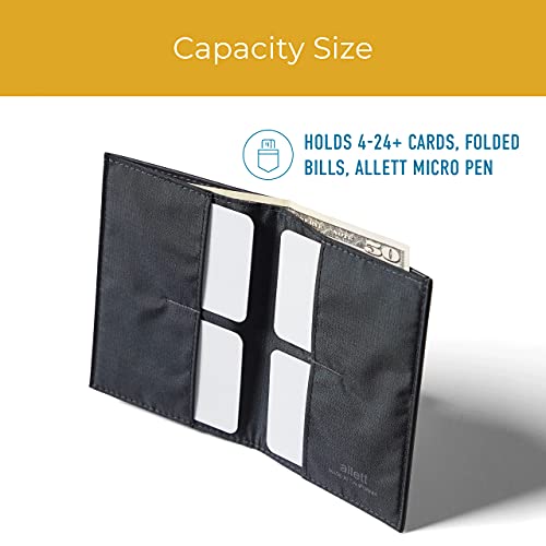 Allett Original Wallet, Onyx Black | Leather, Slim, Minimalist | RFID Blocking, Ultra Thin Bifold, Front Pocket | Holds 4-24+ Cards, Bills, Receipts | Wallets for Men & Women4