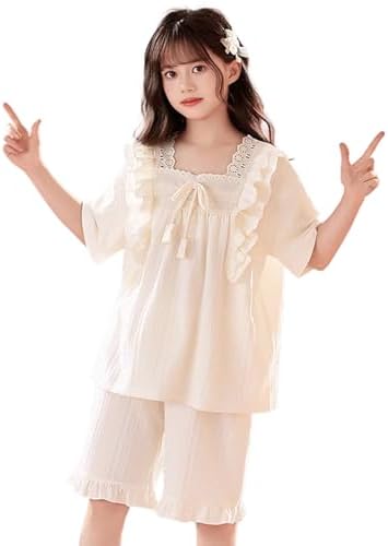 [Banlan] Pajamas, Children's Clothes, Girls, Setup, 100% Cotton, Short Sleeve, Top, Shot Pants, 2 Pieces, Top and Bottom
