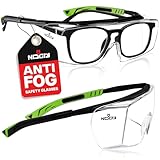 NoCry Anti Fog Safety Glasses that Fit Over Glasses with Scratch Resistant Lens — ANSI Z87 & OSHA Certified Over Glasses Safety Glasses for Men and Women with Adjustable Temples and 100% UV Protection