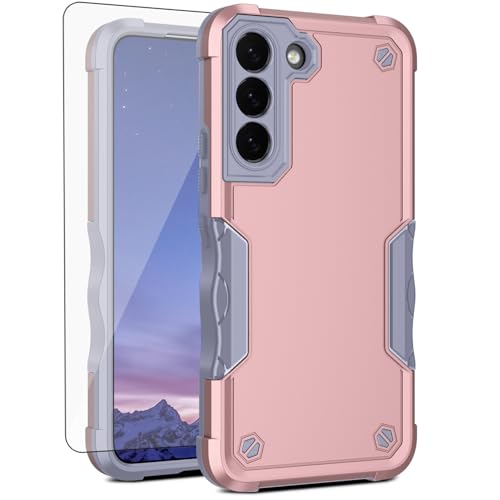 Coque Samsung S22 antichoc rose pour éviter les bris d'écran avec verre trempé