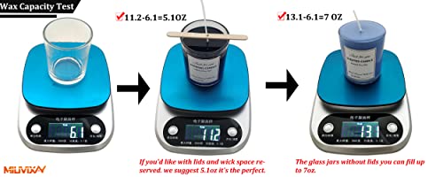 image for MILIVIXAY 12 Pack 7 OZ Black Matte Glass Candle Jars with Lids and Can