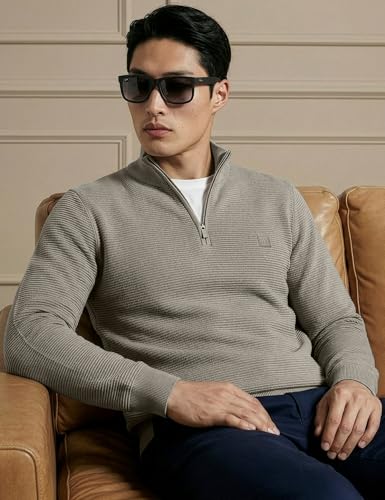 Image of DAMENSCH ReNEWd Soft Ribbed Texture, Strong Durable Fabric, Dyes Ottoman Half-Zip Sweatshirts