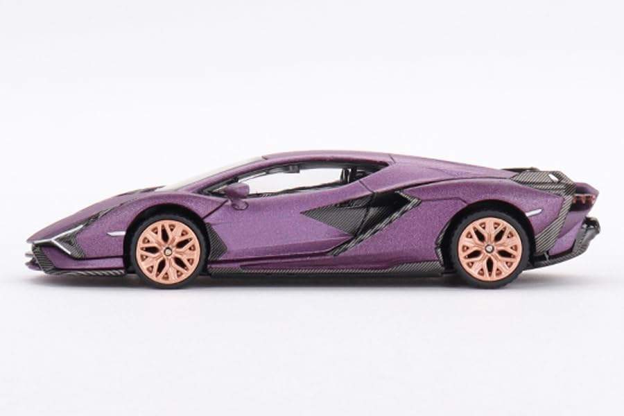 Miniatura 3 de True Scale Miniatures Modelo de coche compatible con Lamborghini Sián FKP 37 Matte Viola SE30 Hong Kong Exclusive164 Modelo de coche fundido a