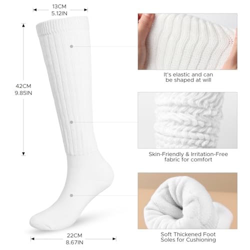 Slouchy Socks Women Slouch Knee High Boot Long Tube Socks 3 Pairs2