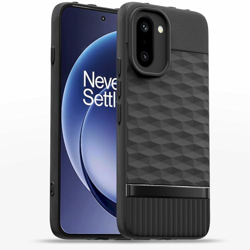 Image of Pikkme Back Cover for OnePlus 15R 5G Soft Grip 3D Hexa Cube Texture Silicone Bumper Case (Black)