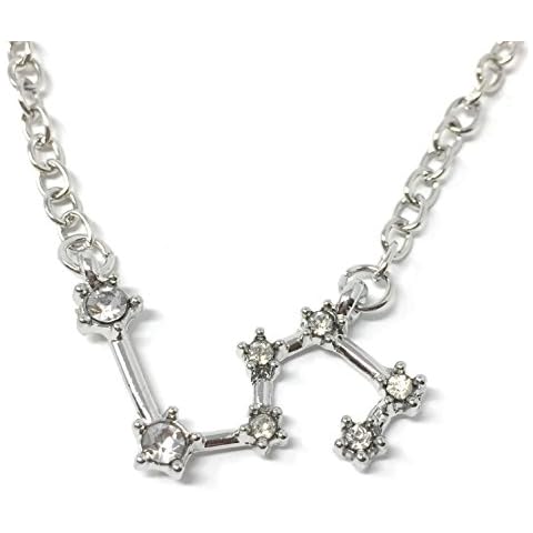 Cadoline Silver-Tone 'Leo' Engraved Pendant Necklace 3.0 x 2.0cm with 18 Inch Chain Constellation Star Sign Zodiac Astrological Cover