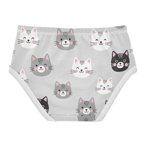 Cotton Toddler Underwear Floral Cute Cat Gray Cute Panties Girl Animals Briefs Undies Kids 2t2