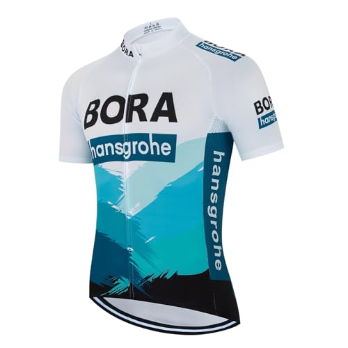 HOMTOL Rennrad Trikot Herren Kurzarm Radtrikot Fahrrad Trikots Herren Fahrradtrikot MTB Atmungsaktiv (DE/NL/SE/PL Alphanumerisch XL Regular Regular Weißblau)