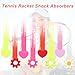 LLOUSSAK 8Pcs Tennis Racket Dampener, Silicone Tennis Dampener for Racket, Heart & Flower Racket String Damping Tennis Accessories for Tennis Racquet (4 Colors)