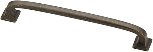 Miniatura 31 de Franklin Brass (Paquete de 1) – Manijas para gabinete plateadas estilo reliquia, centro de orificio de 4 pulgadas, tiradores para cajones, puerta