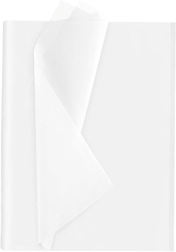 Papel de seda blanco, 14 x 20 pulgadas, 100 hojas de papel de regalo para bolsas de regalo, manualidades, proyectos, boda, cumpleaños, aniversario,