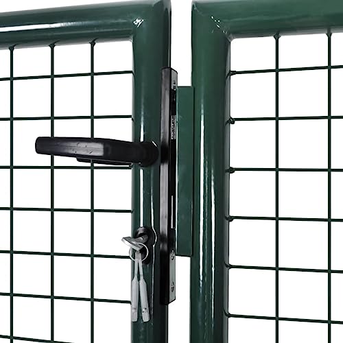 HUAKEHOM Gartentor Doppeltor Zauntür Tor Garten Zaun Pforte Verzinkter Stahl Gartentür Zauntor Hoftor Maschendrahtzaun 289x75 cm / 306x125 cm
