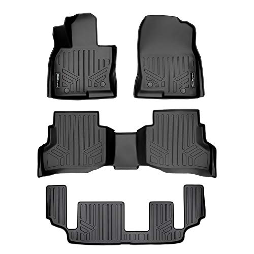 MAXLINER Floor Mats 3 Row Liner Set Black for 2016-2021 Mazda CX-9