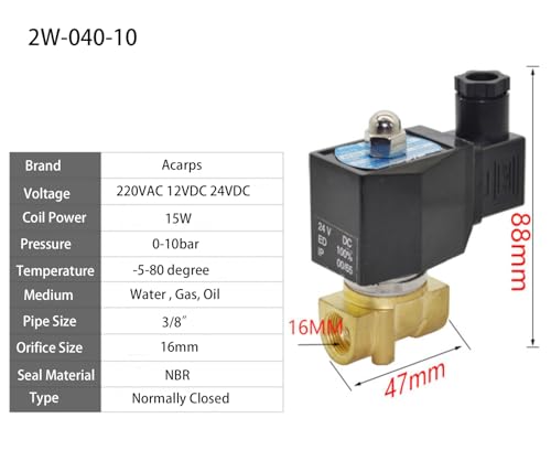 Vanne d'eau électrique 1-1/2 laiton normalement fermée 220V IP65 - 2