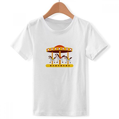 T-Shirt Blanc Garçon Carrousel Amuset Parc col rond taille XXXL multicolore